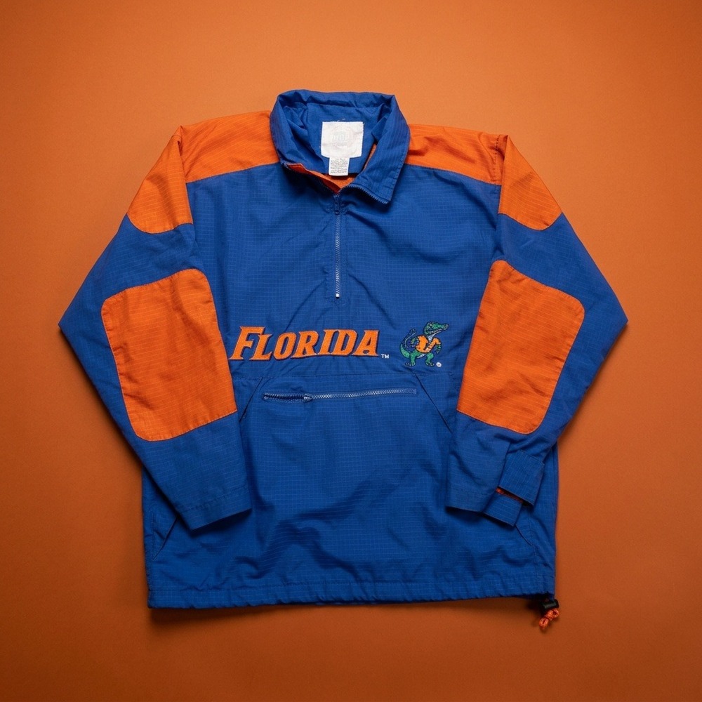 Vintage Florida Gators 1/4 Zip Windbreaker Pullover Jacket Large Phenom Packable